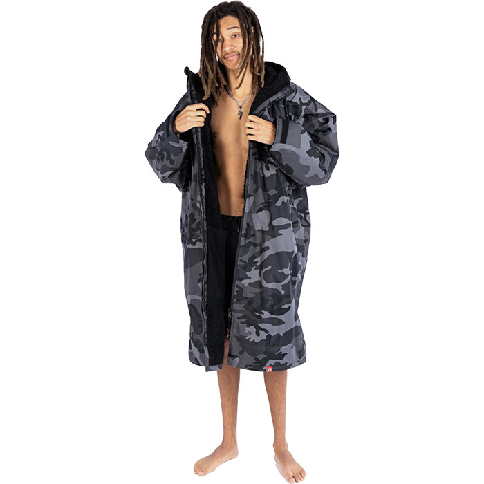 2024 Dryrobe Advance Langarmshirt Wechsel Robe V3 DR104 - Black Camo / Black